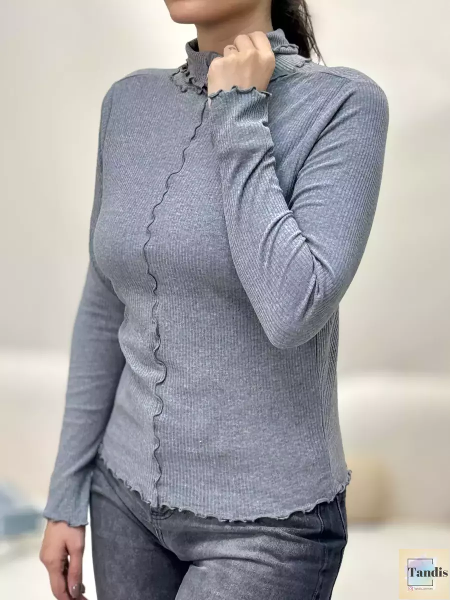 بلوز یقه اسکی کبریتی مدل دار(3 رنگ)