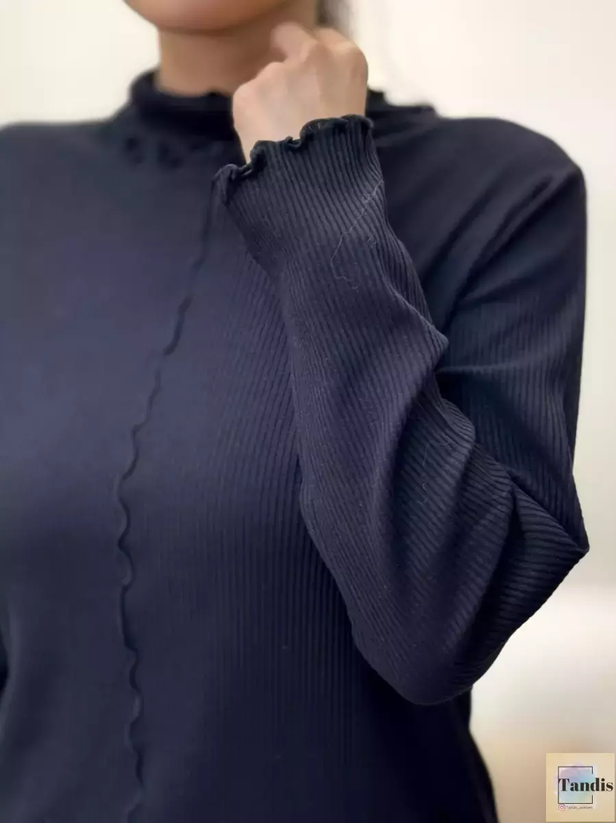 بلوز یقه اسکی کبریتی مدل دار(3 رنگ)