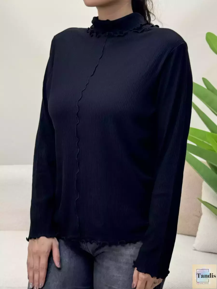 بلوز یقه اسکی کبریتی مدل دار(3 رنگ)