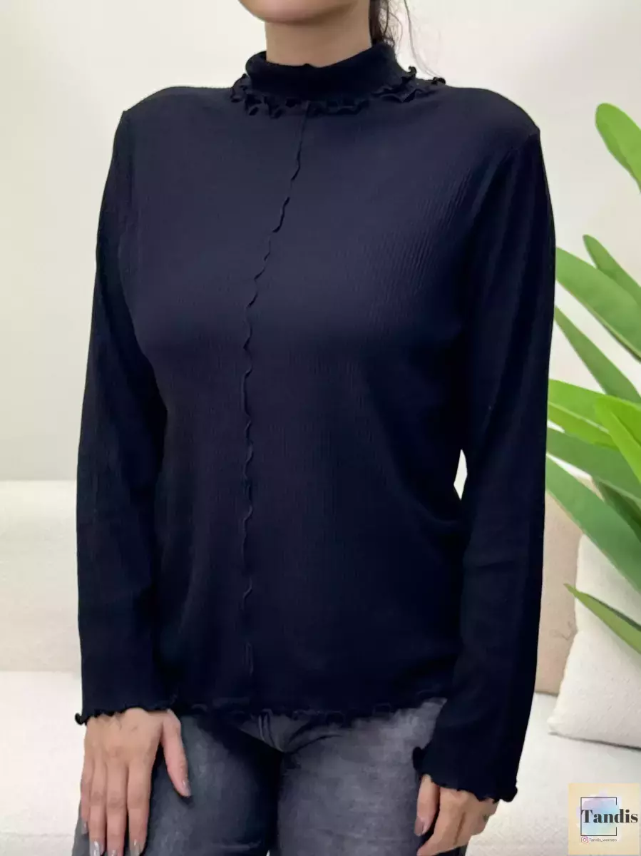 بلوز یقه اسکی کبریتی مدل دار(3 رنگ)