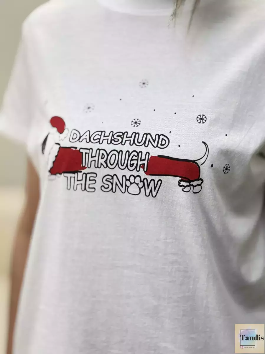 تیشرت سفید طرح کریسمس