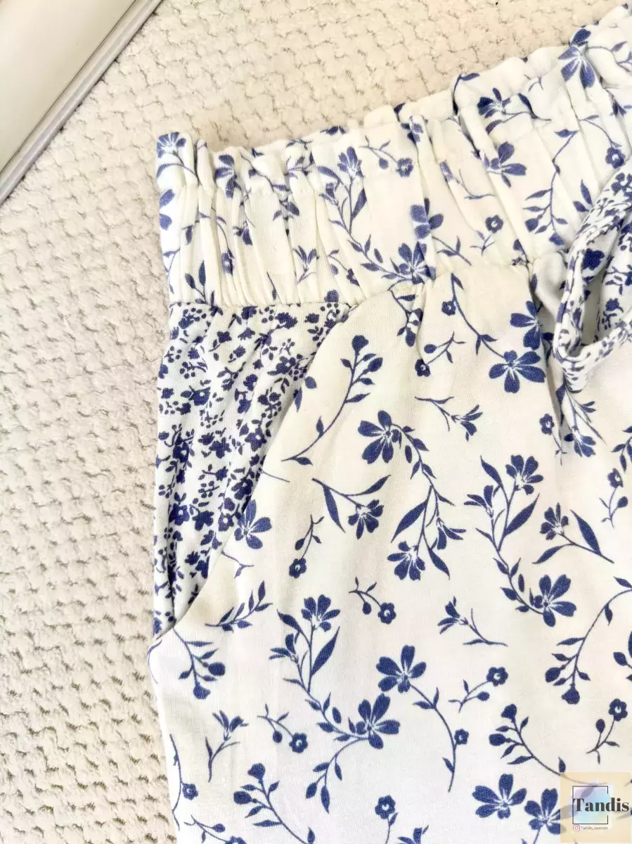 شلوارک راحتی سفید پایین گیپور