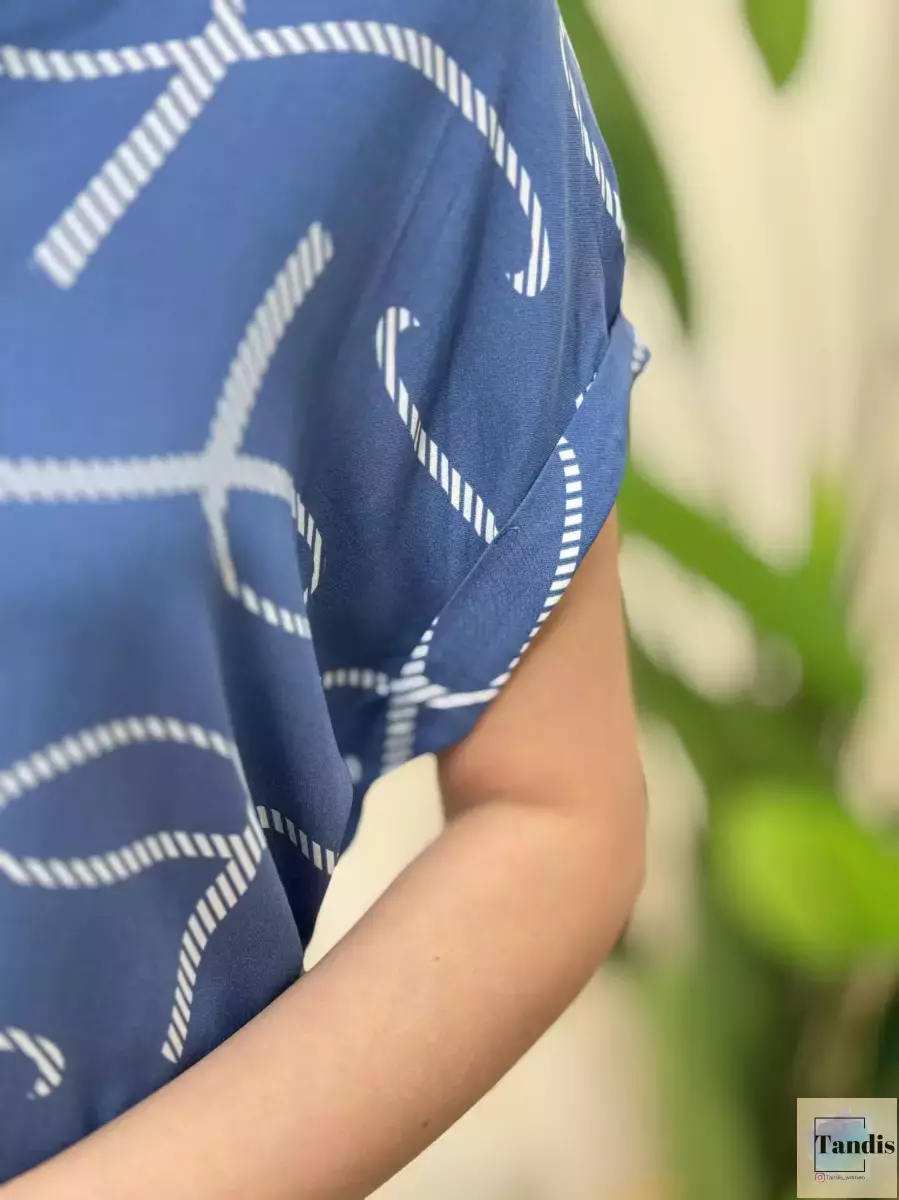 پیراهن آبی نخ ویسکوز