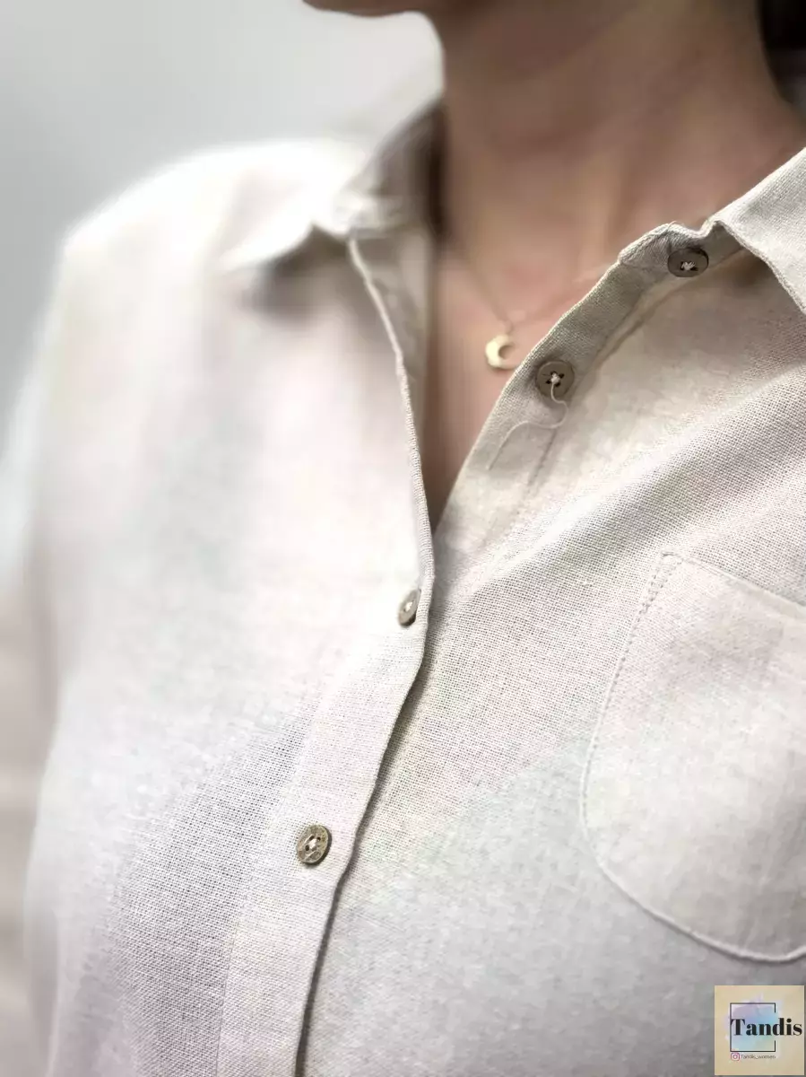 شومیز لینن کرم