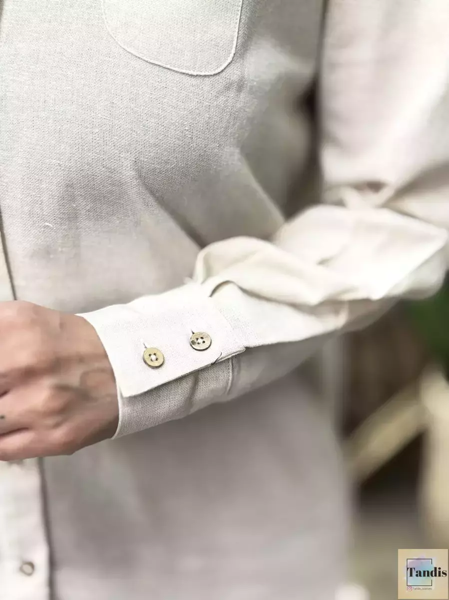 شومیز لینن کرم