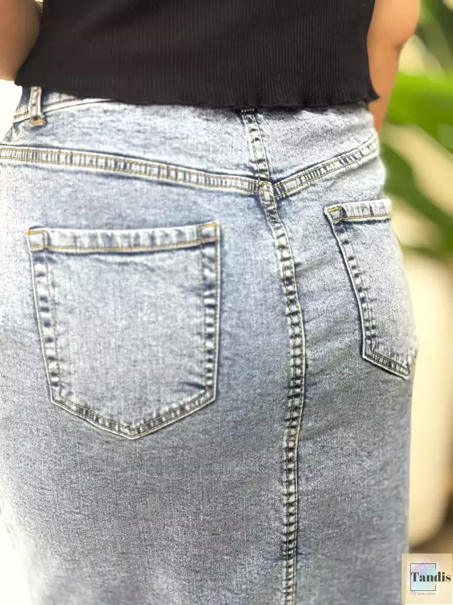 دامن جین چاکدار