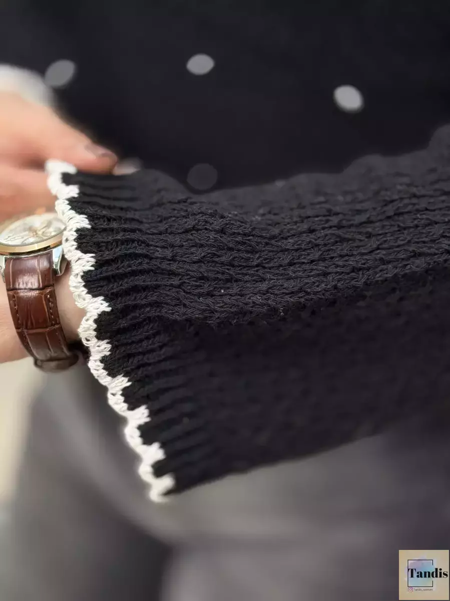 بافت کراپ مرواریدی (سفید/مشکی)