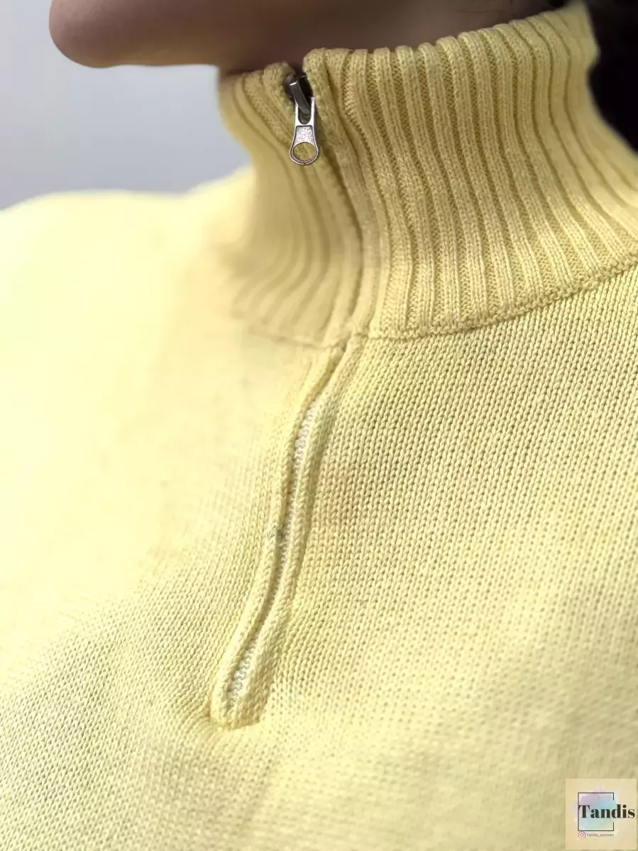 بافت نیم زیپ لیمویی