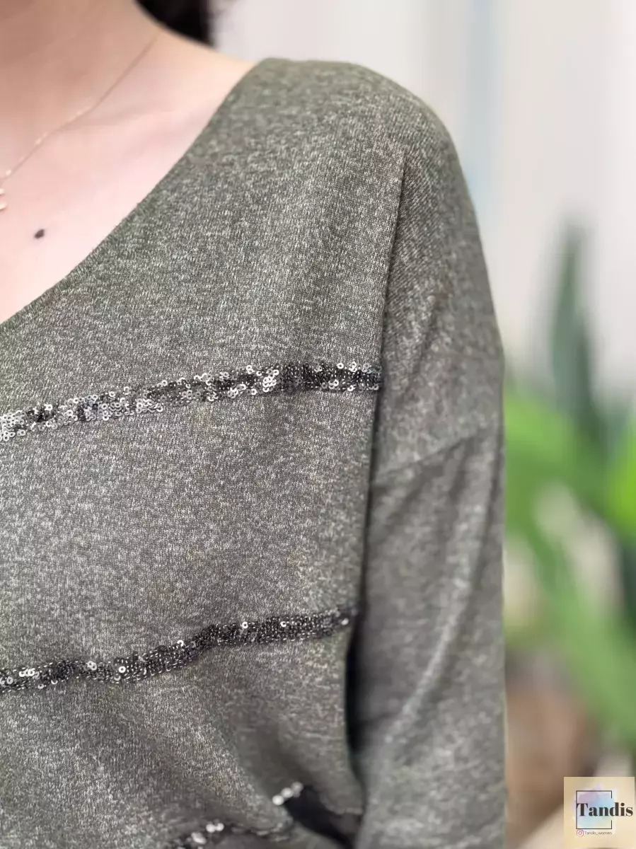 موهر پولک دوزی(کرم/سبز)