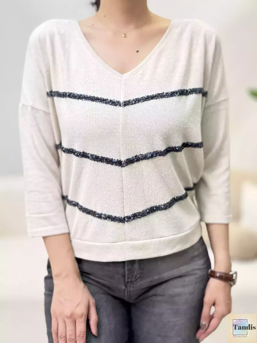 موهر پولک دوزی(کرم/سبز)