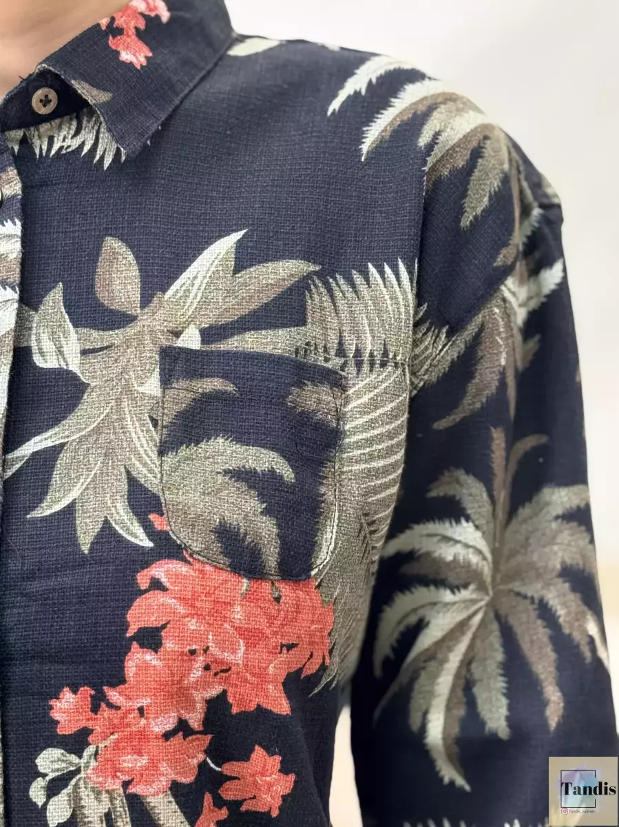 شومیز مشکی گلدار