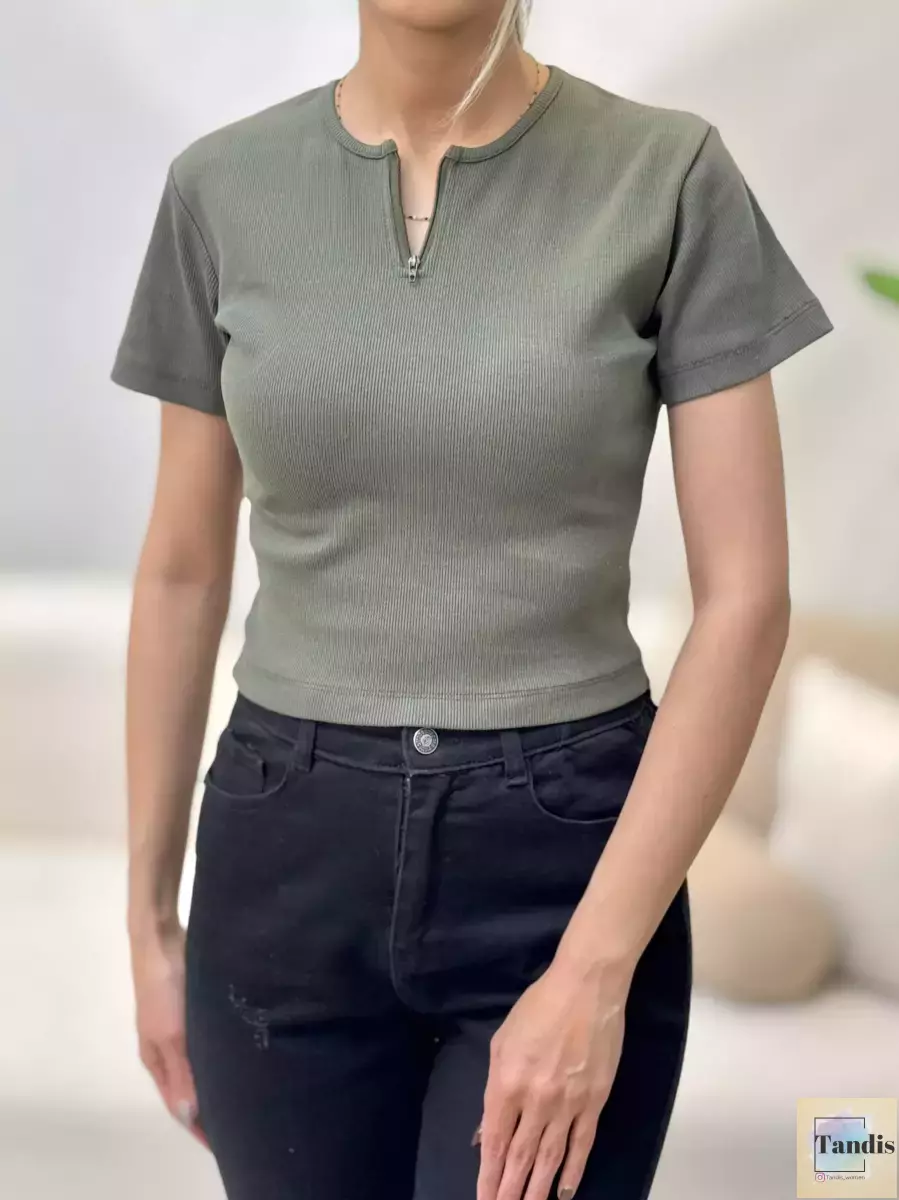 کراپ کبریتی نیم زیپ