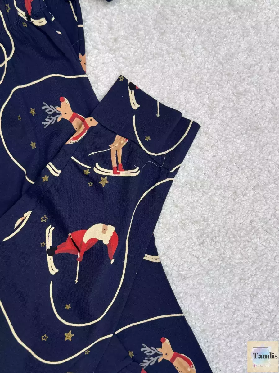 ست تیشرت شلوار طرح دار سرمه ای