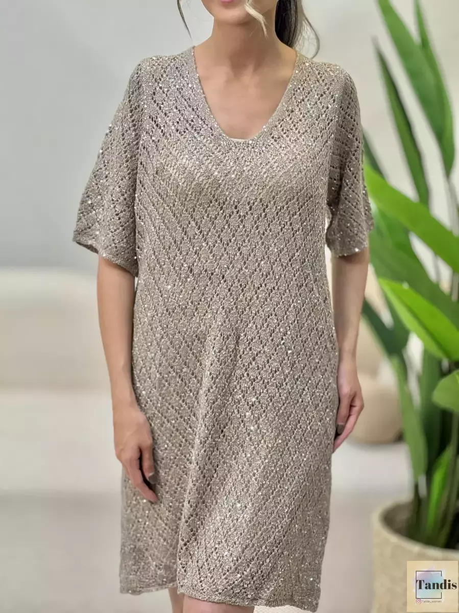 پیراهن قلاب بافی پولکی