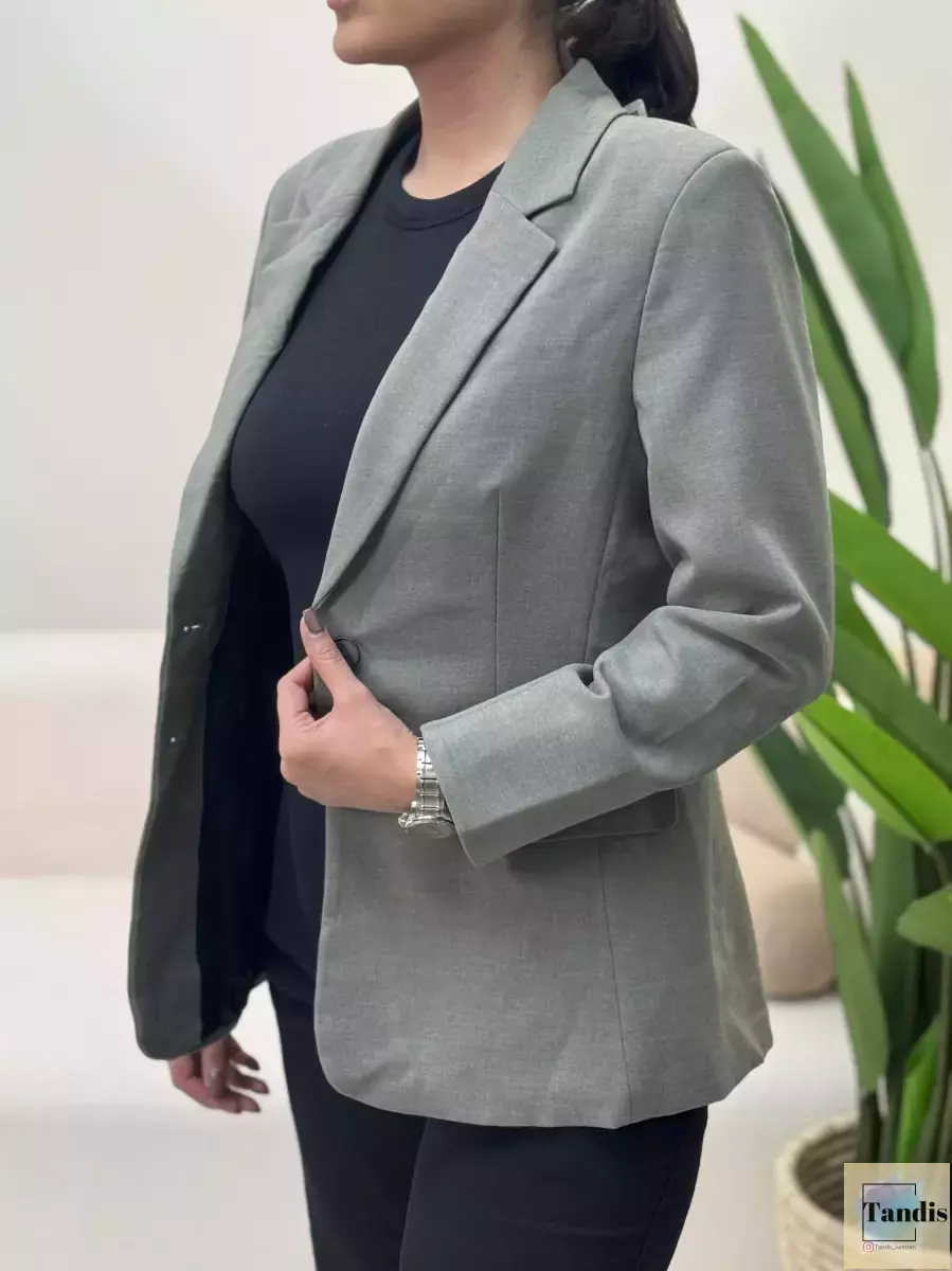 کت لینن سبز زیتونی