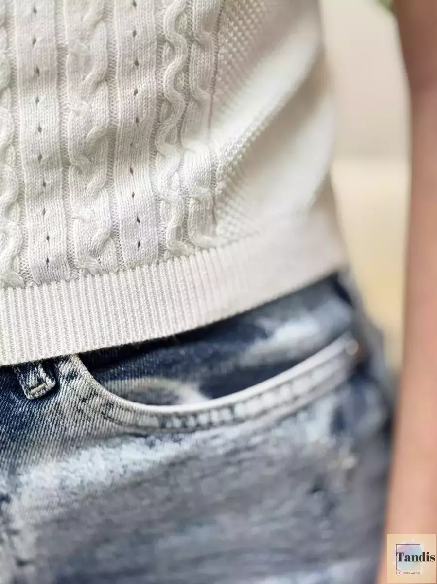 بافت کراپ طنابی(صورتی/سفید)