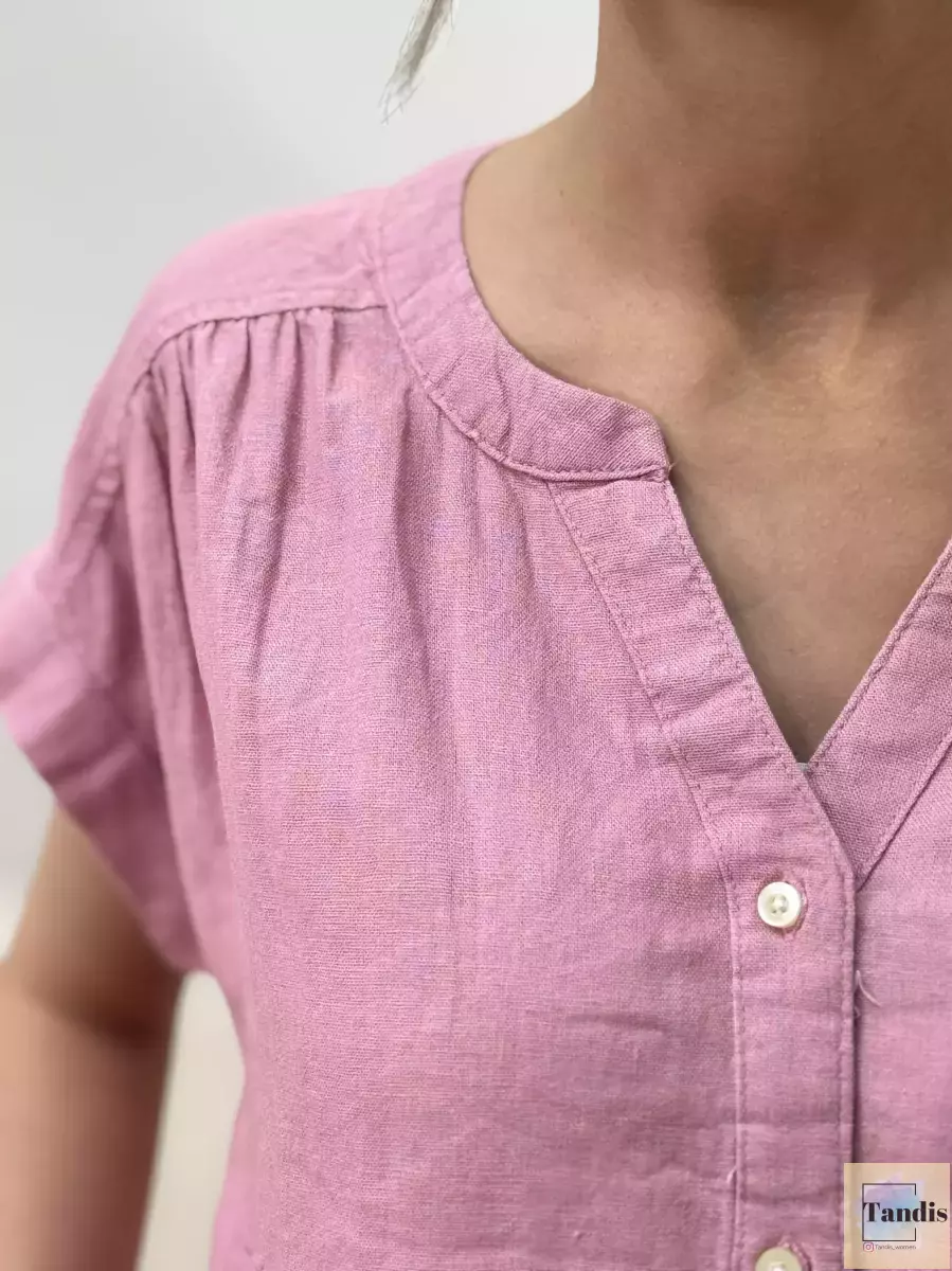 شومیز لینن صورتی