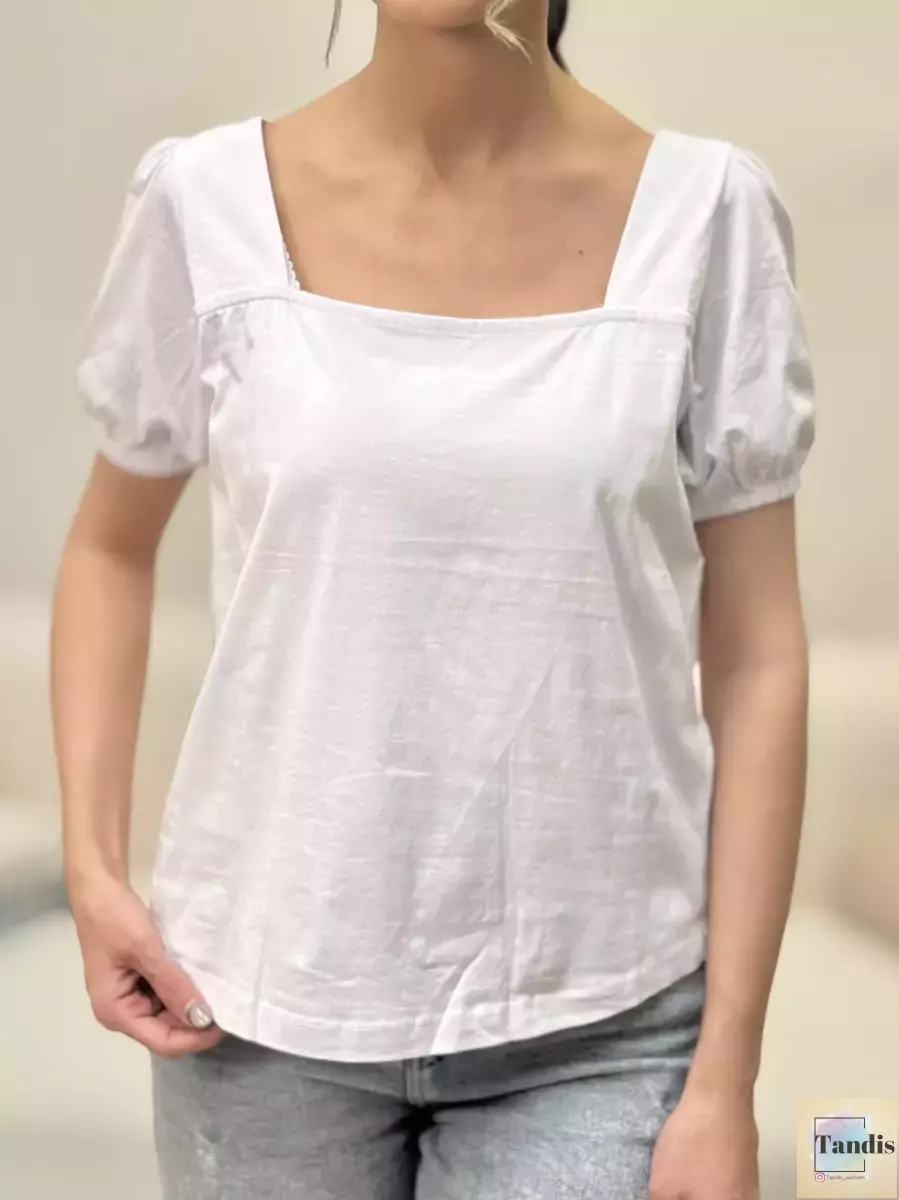 تیشرت یقه خشتی آستین کشی