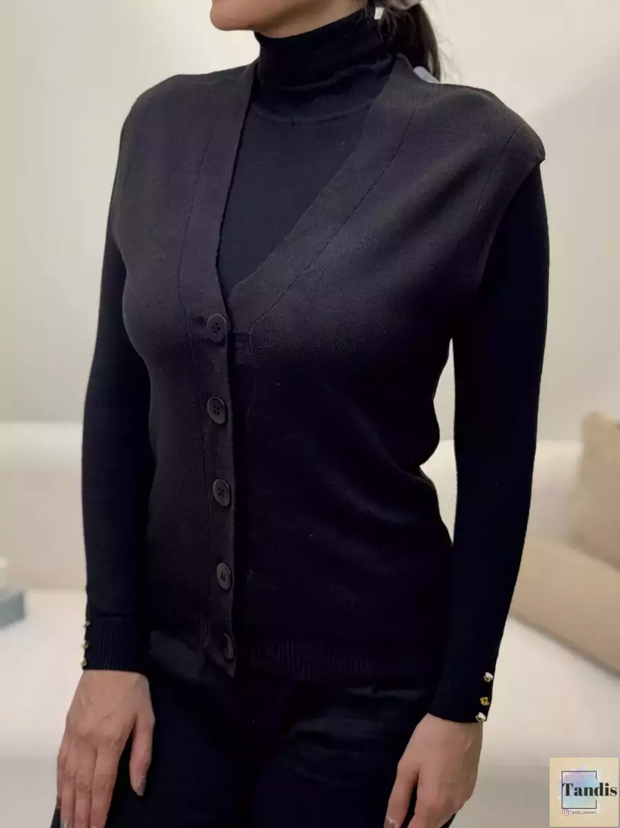 وست بافت جلو دکمه lc