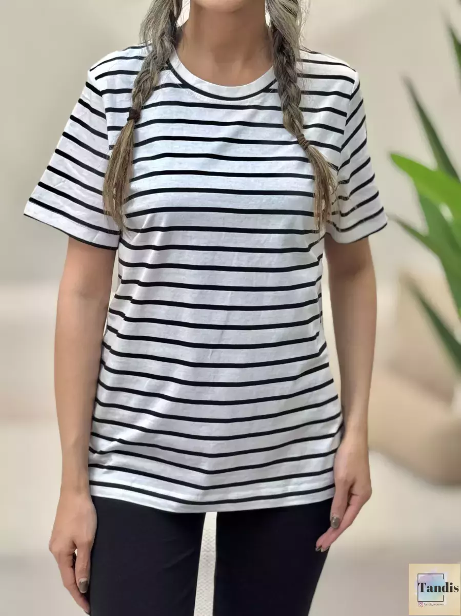 تیشرت راه راه(سرمه ای/سفید)