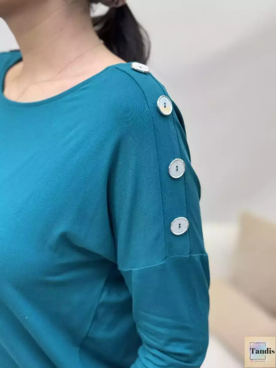 بلوز ویسکوزسرشانه دکمه