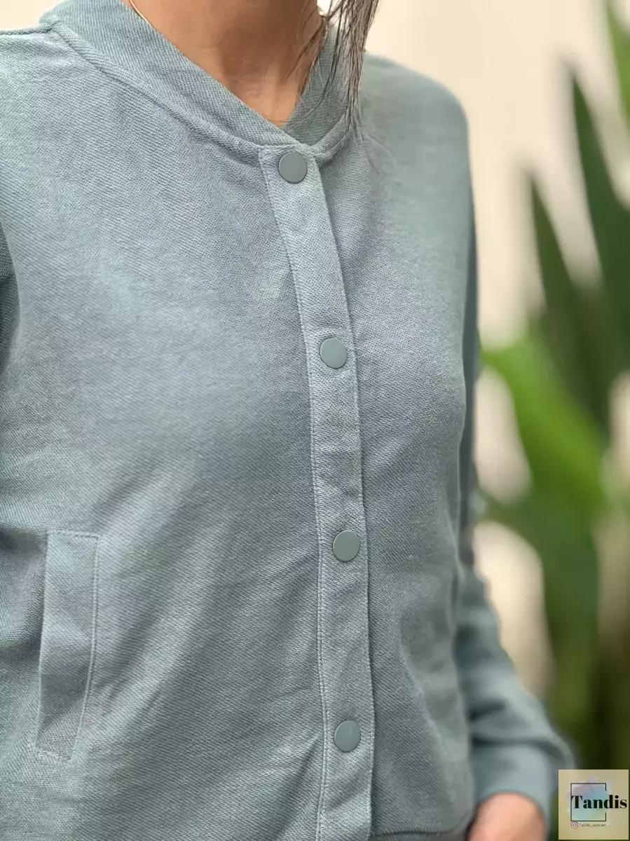 کت بافت جلو دکمه