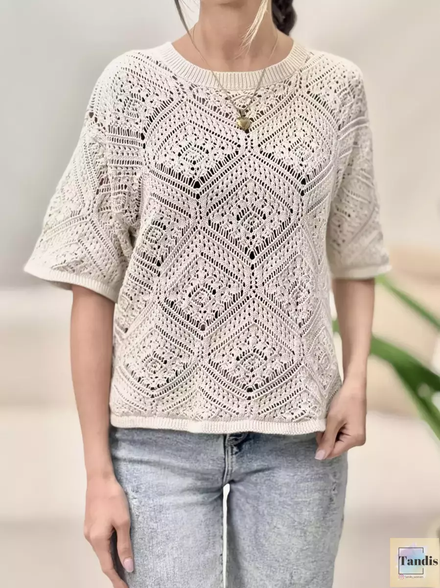 بافت قلاب بافی آستین کوتاه