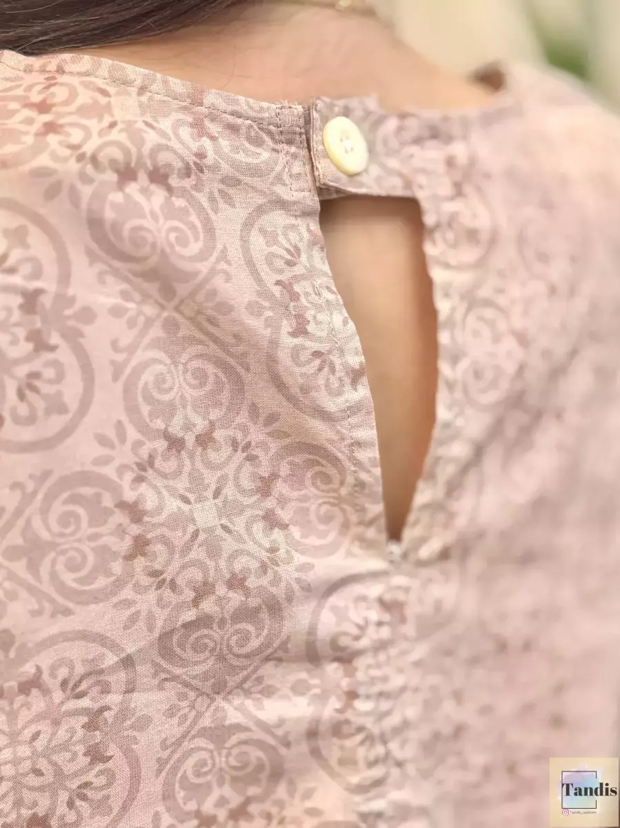 تونیک لینن نسکافه ای طرحدار