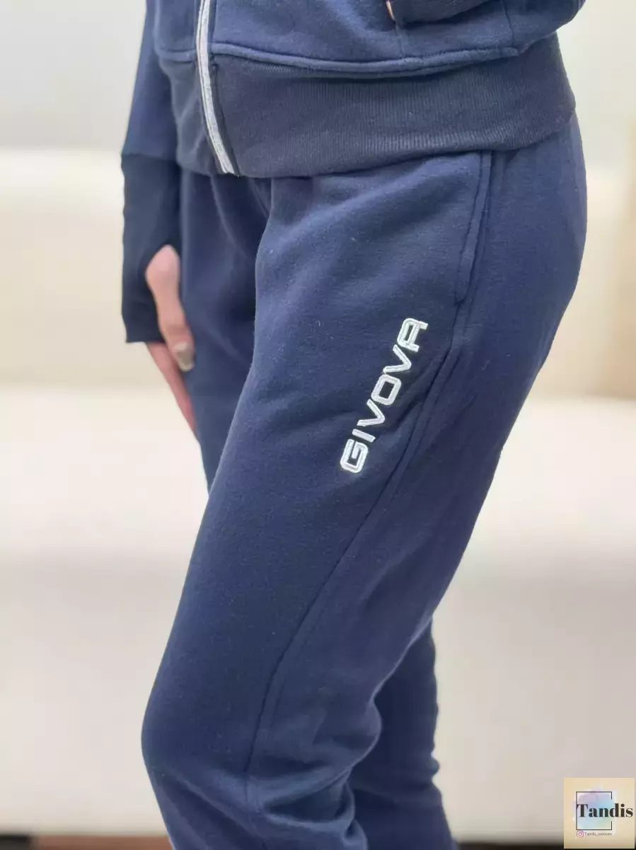 ست سویشرت و اسلش سرمه ای