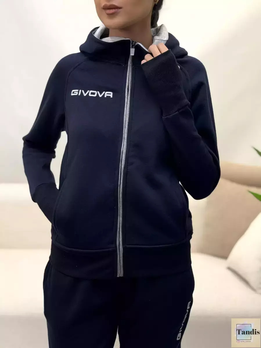 ست سویشرت و اسلش سرمه ای