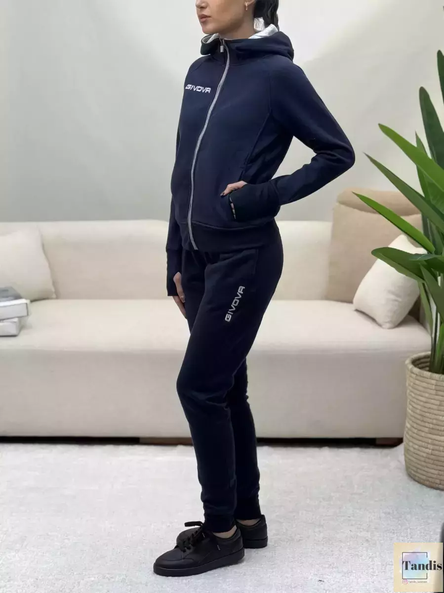 ست سویشرت و اسلش سرمه ای