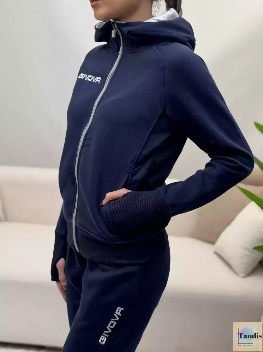 ست سویشرت و اسلش سرمه ای