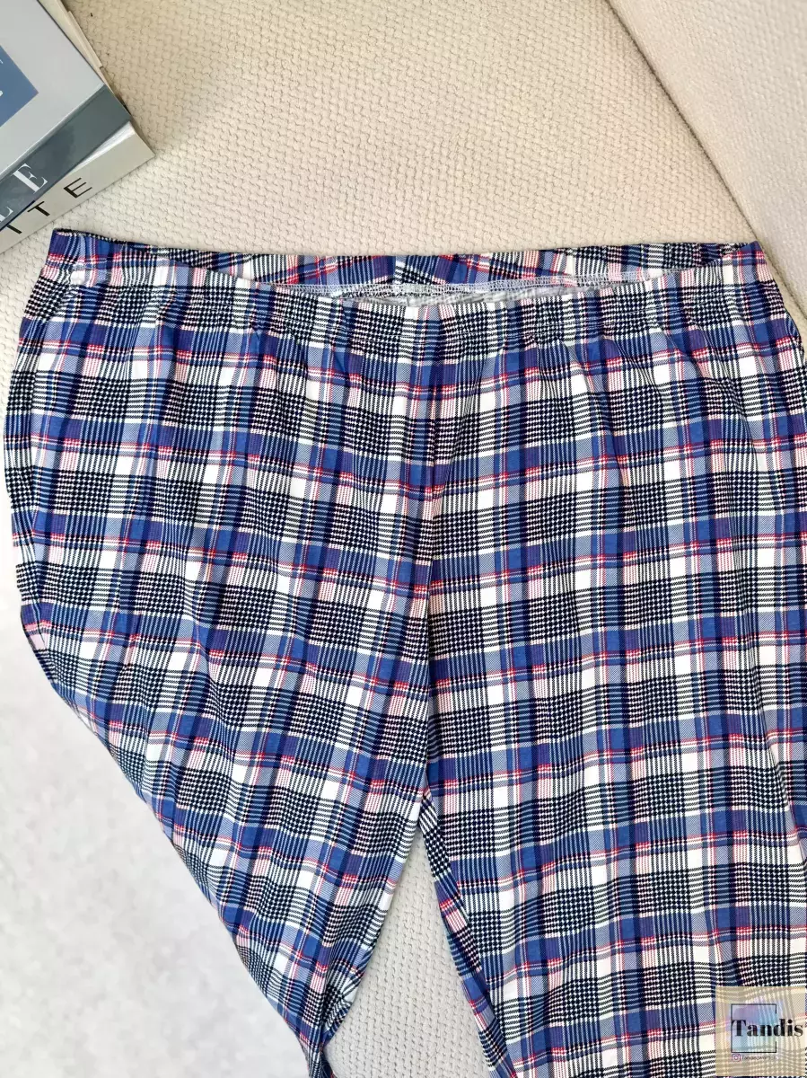 شلوارک چهارخانه آبی