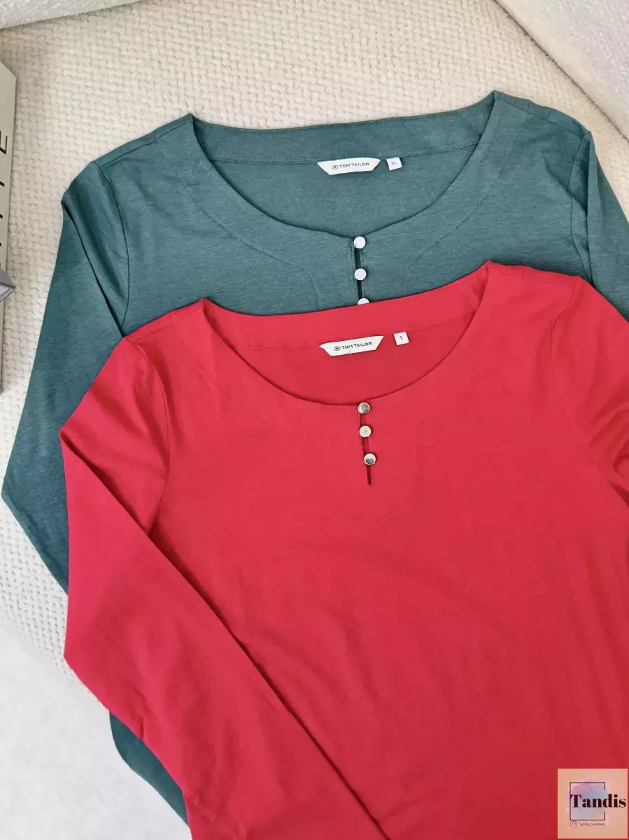 بلوز آستین بلند جلودکمهtomtailor