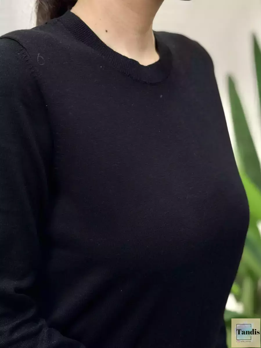 بافت آستین دکمه زارا مشکی