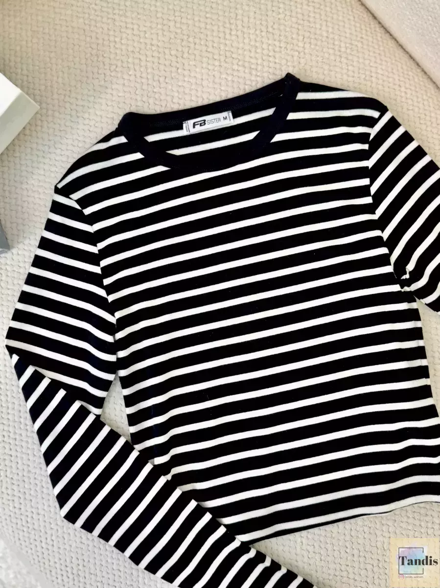 تیشرت کراپ راه راه fb