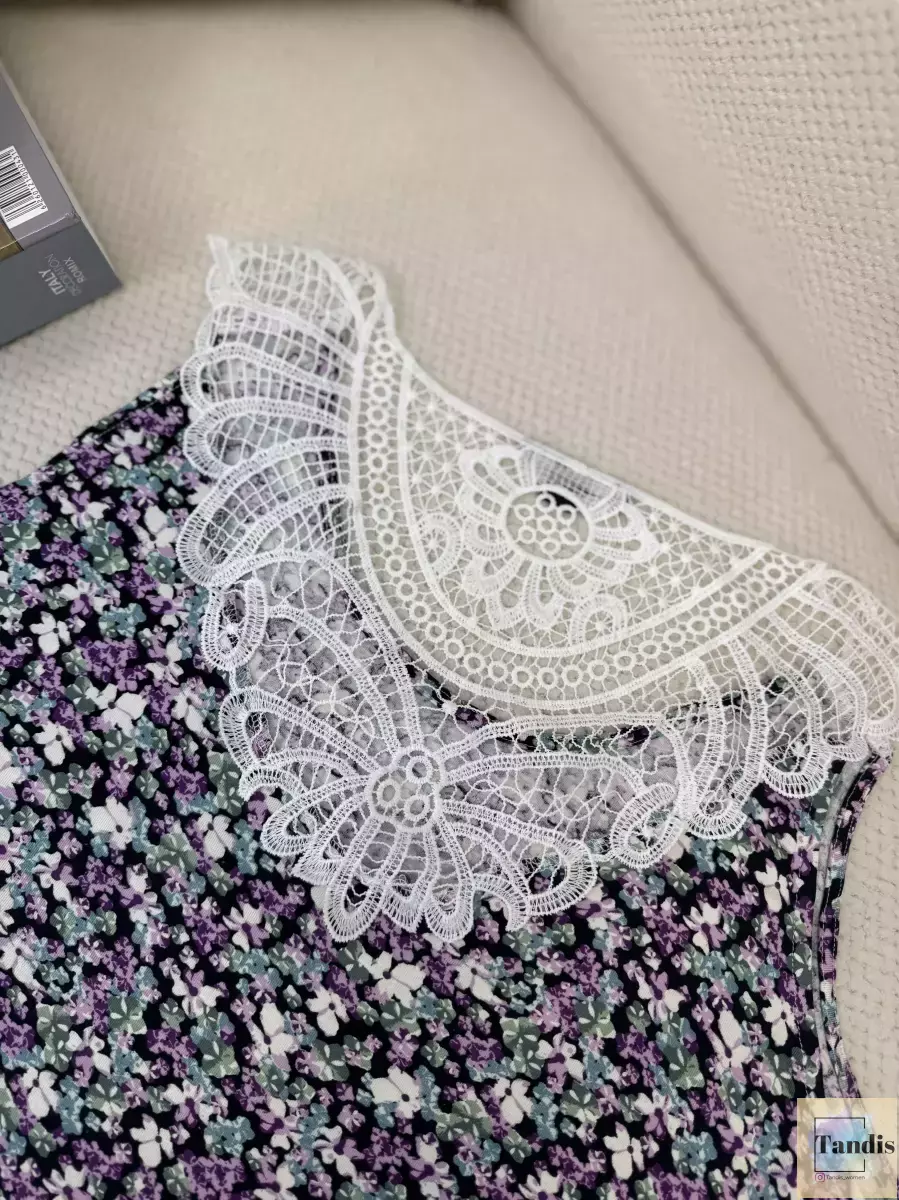 تاپ بنفش گلدار