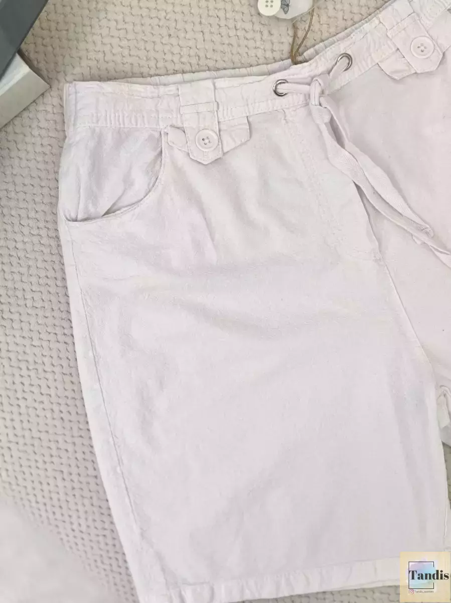 شلوارک لینن سفید