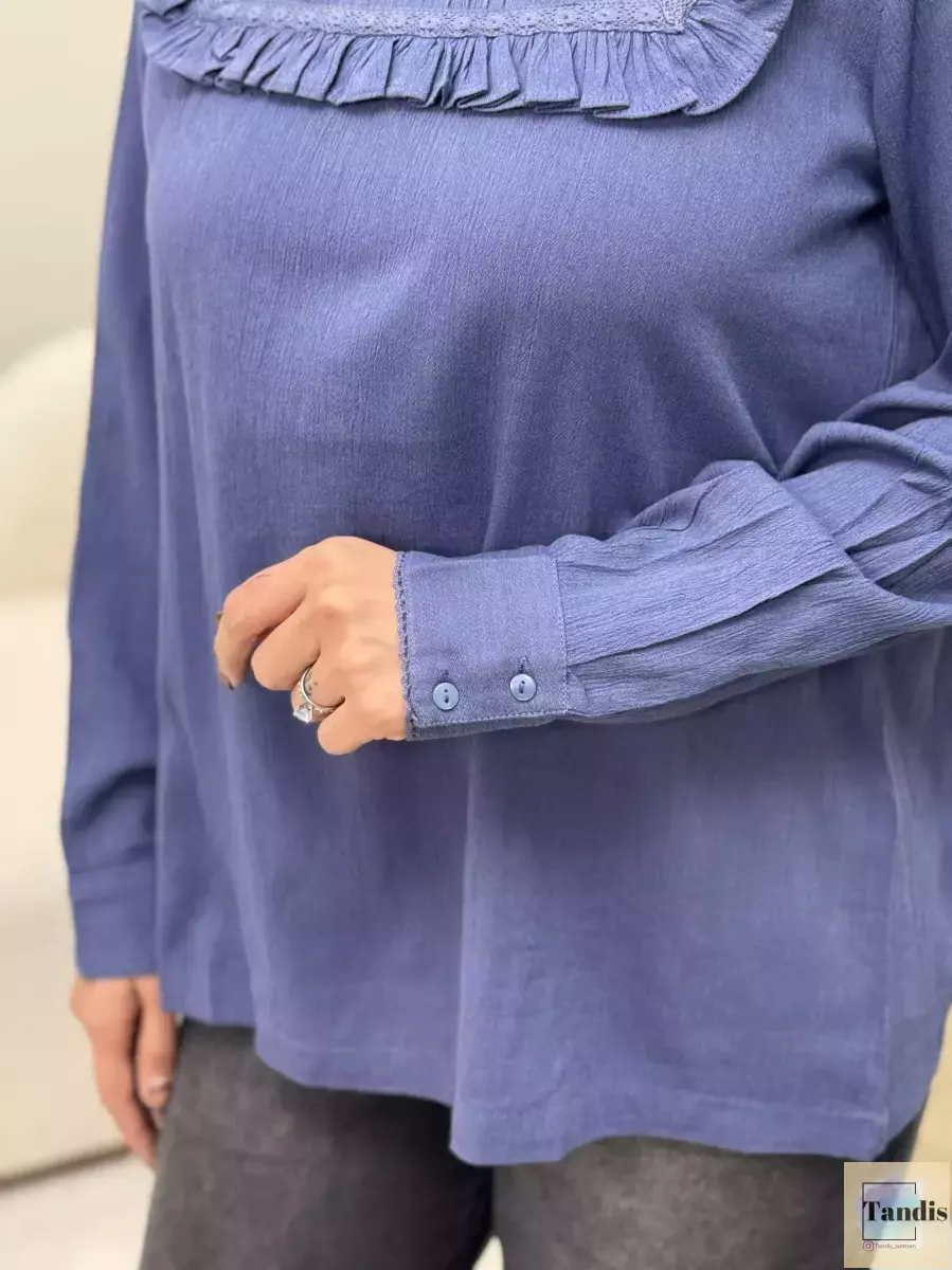 شومیز یقه چین دار