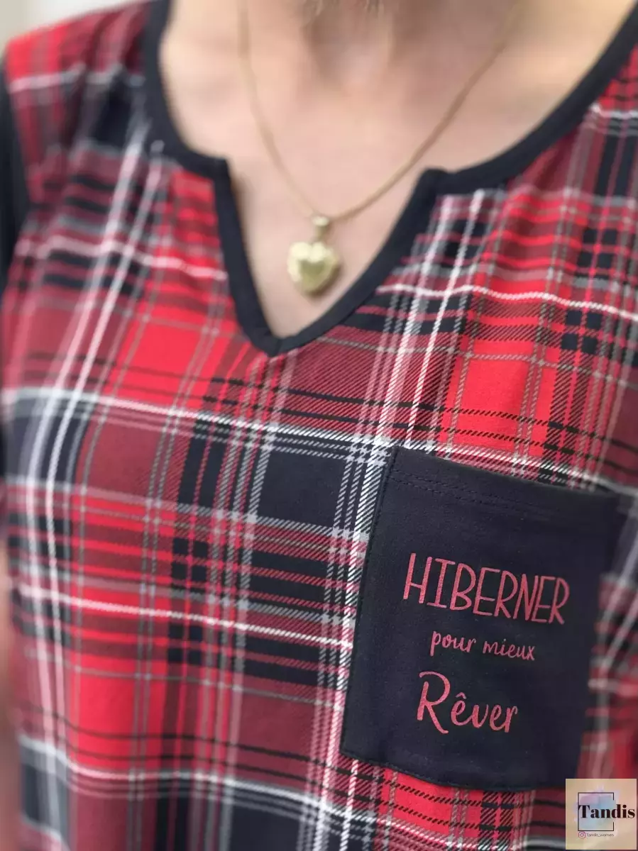 تونیک رنه رووف (مشکی طرحدار-چهارخونه قرمز)