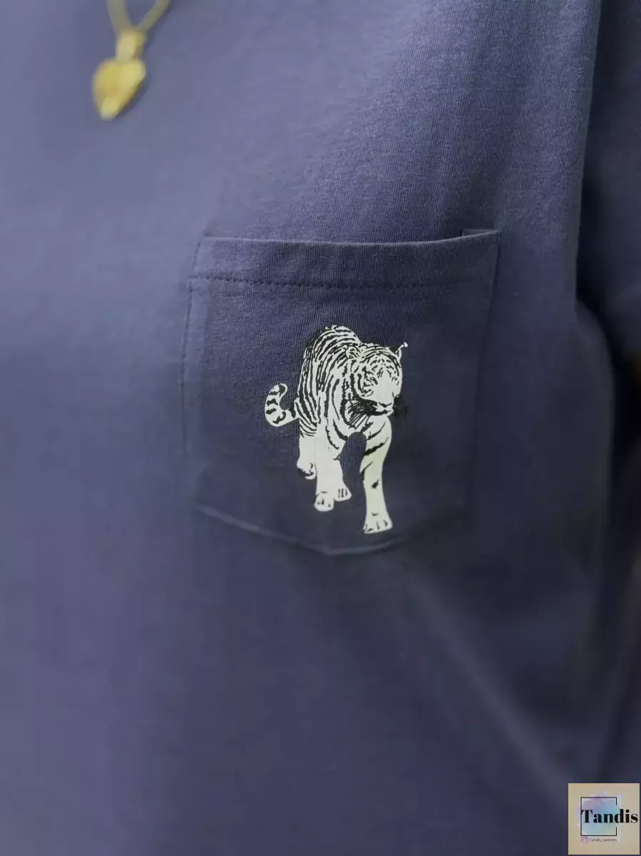 تیشرت سرمه ای(چاپ ببر)