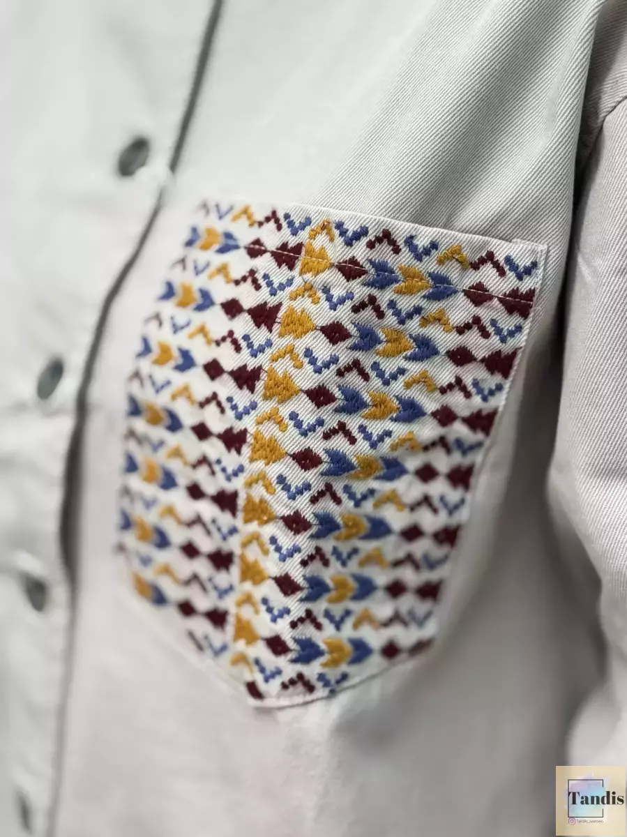 کت جین(جیب گلدوزی)