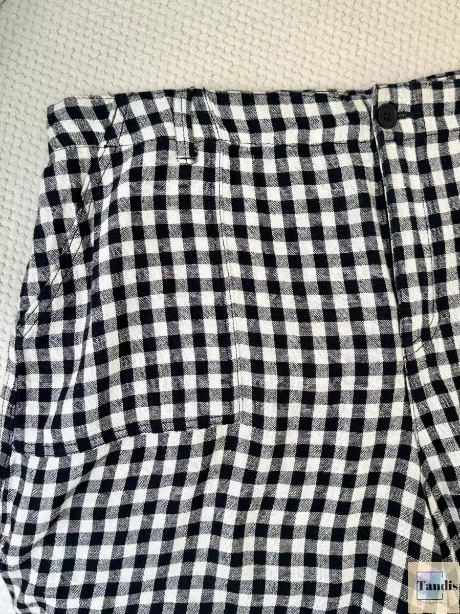 شلوارک لینن چهارخونه