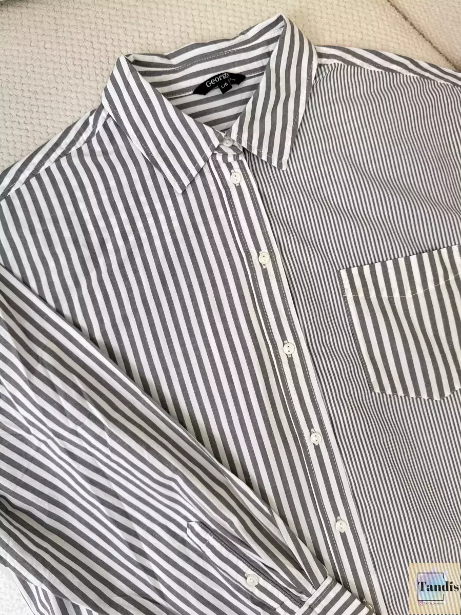 پیراهن مردانه راه راه طوسی