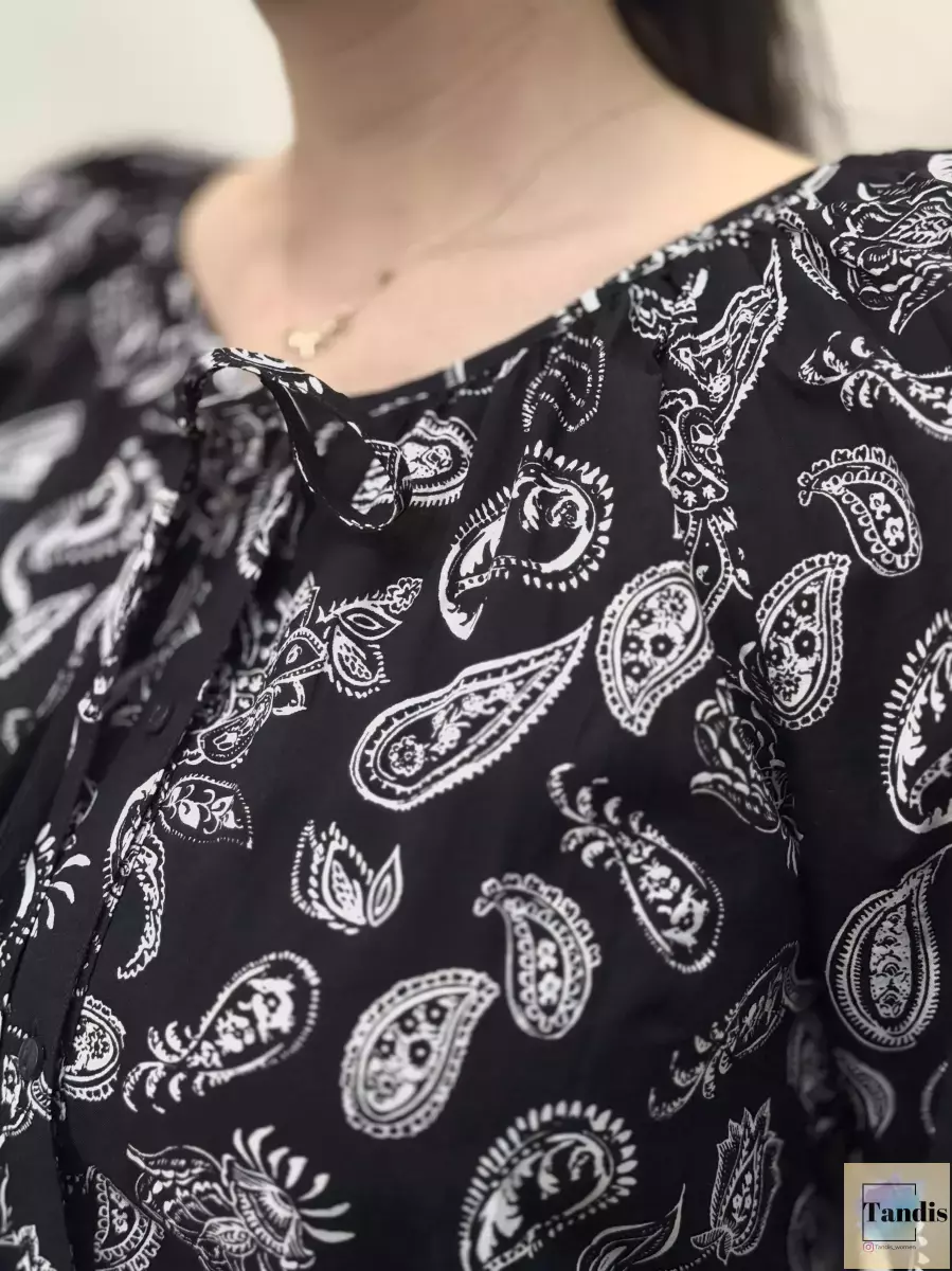 شومیز نخی طرح بته جقه(دو رنگ)