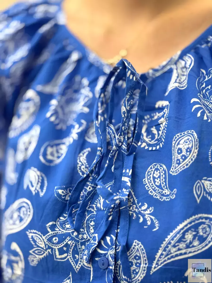 شومیز نخی طرح بته جقه(دو رنگ)