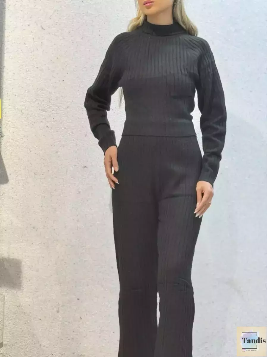 ست بافت و شلوار مشکی