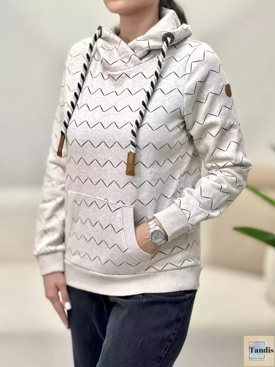 هودی طرح دار GINAکرم طرح دار