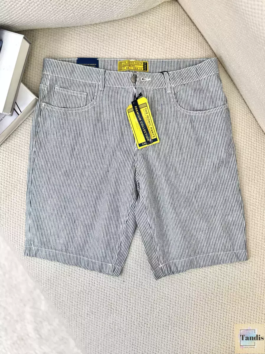 شلوارک لینن راه راه اسپرت