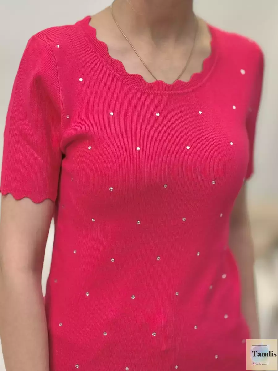 بافت یقه دالبر نگین دار